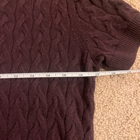 NWT Theory cashmere Cable Knit Short Sleeve sweater - plum purple - size S - Picture 11 of 11
